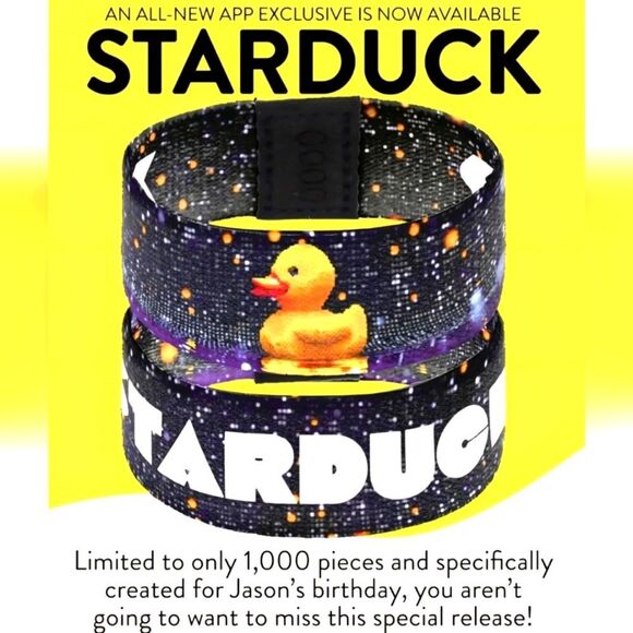 ZOX "STARDUCK" #825 RUBBER DUCKY GALAXY BDAY App Exclusiv COLLECTIBLE Wristband - Picture 2 of 11